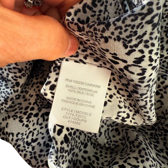 Joie Flowy Womens Silk Leopard Print Blouse Medium - Picture 6 of 6